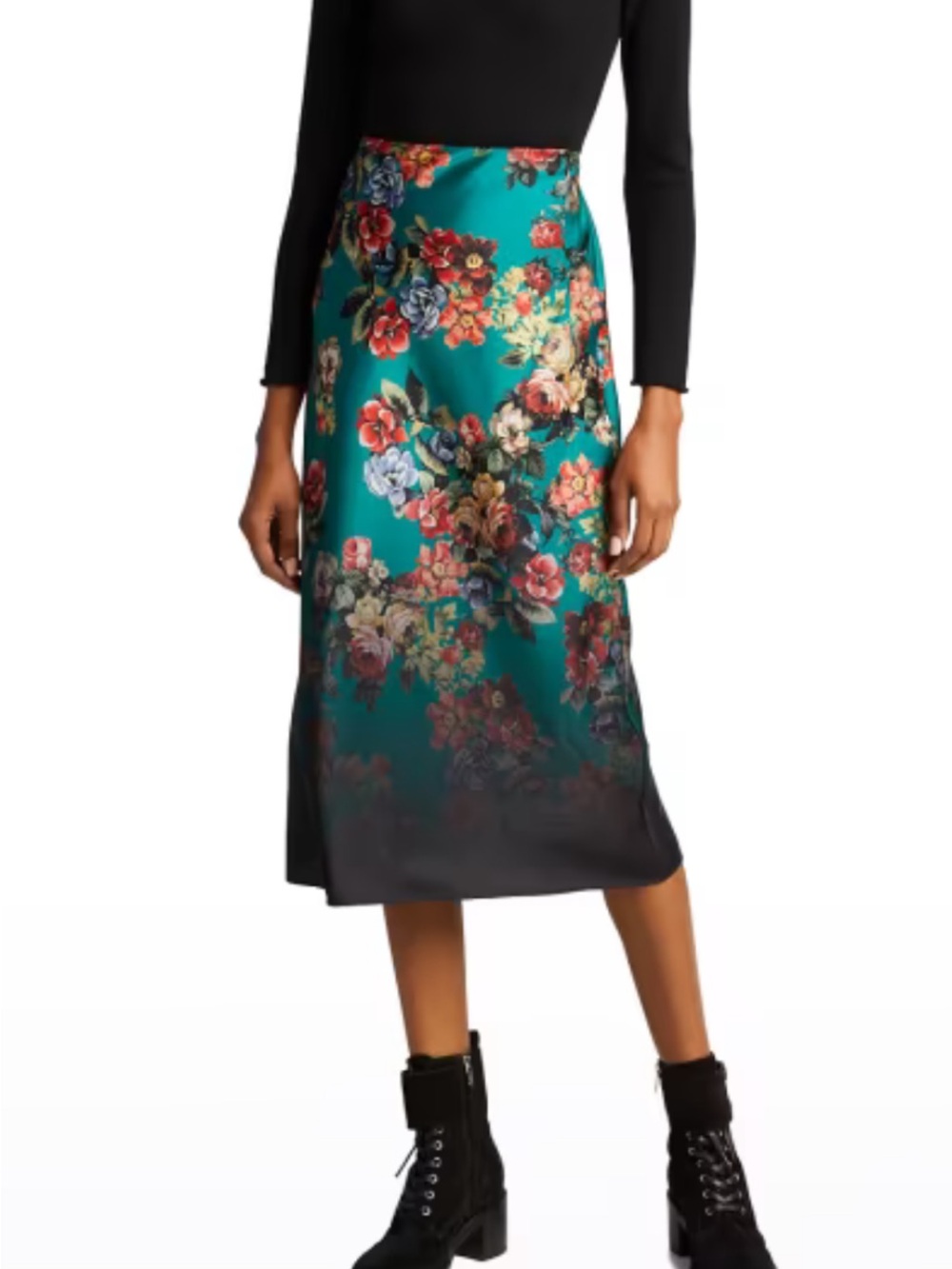 Alice + Olivia Sz. 4 Maeve Floral Print Slip Skirt